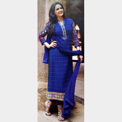 Asbah’s Shalwar Kamiz and Dupatta Georgette with all over Body  Embroidered